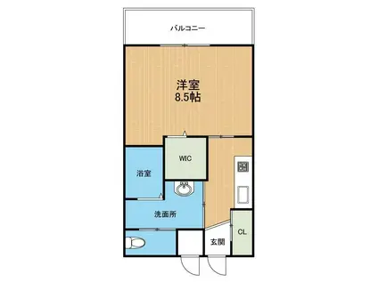 フェリーチェ新水前寺(1K/9階)の間取り写真