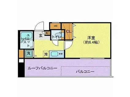 プレール天王洲アイル弐番館(1K/9階)の間取り写真