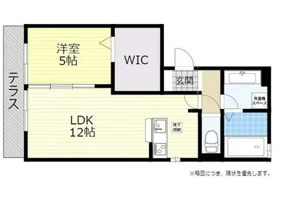 FELICIA GARDEN(1LDK/3階)の間取り写真