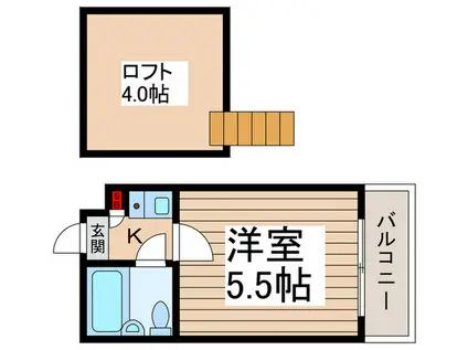 ジュネパレス松戸第31(1K/2階)の間取り写真