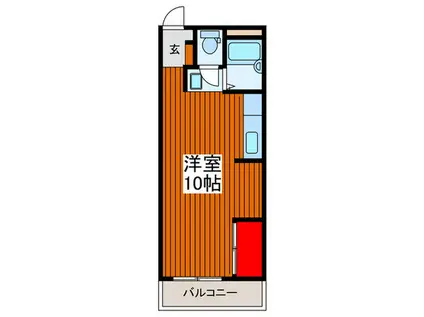 リバレインハイム(ワンルーム/2階)の間取り写真