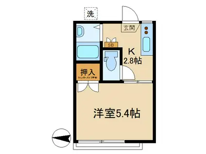 阿佐谷ハイム(1K/2階)の間取り写真