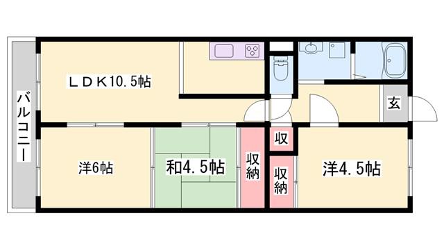 リバーサイドA(3LDK/3階)の間取り写真