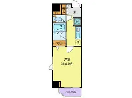 プレール・ドゥーク早稲田III(1K/3階)の間取り写真