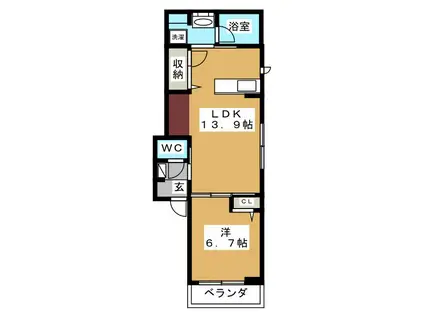 LE LIEN S.Y.K(1LDK/1階)の間取り写真