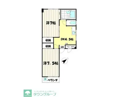 おおやまハイツ(2DK/3階)の間取り写真