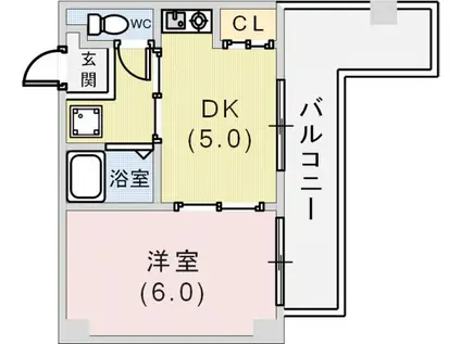 SYOWA EXCEL VIEW KOBE(1DK/5階)の間取り写真