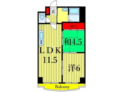 ベイシティマルゴ(2LDK/5階)の間取り写真