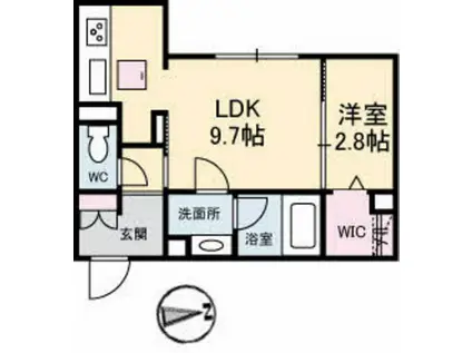 シャトル不動院駅前(1LDK/1階)の間取り写真