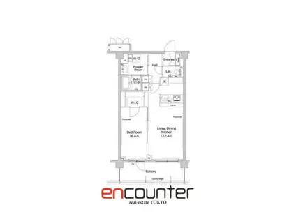 ヒューリックレジデンス新宿戸山(1LDK/1階)の間取り写真