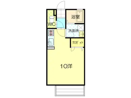 CEREZO(ワンルーム/1階)の間取り写真