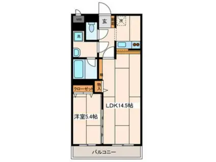 ネオポリストキワセブン(1LDK/3階)の間取り写真