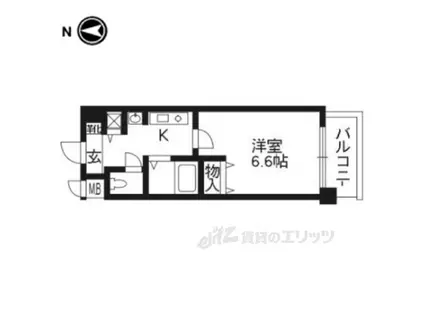 プレサンス京大東(1K/2階)の間取り写真