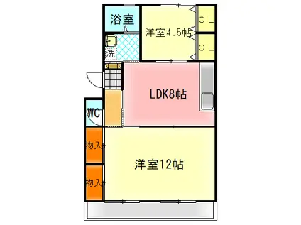 グラントリス(2LDK/1階)の間取り写真