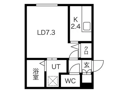 アップファーレン南五条(1K/1階)の間取り写真