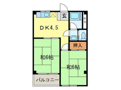 第一コーポ千代(2DK/3階)の間取り写真