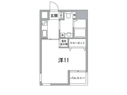 プラシードアープ(ワンルーム/8階)の間取り写真