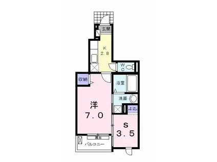 ＪＲ東北本線 矢幅駅 徒歩29分 3階建 築12年(1K/1階)の間取り写真