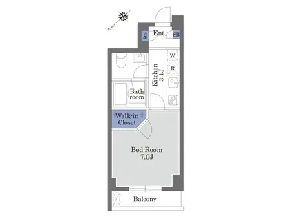 VIA神楽坂(1K/5階)の間取り写真