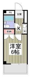 神山ビル(1K/3階)の間取り写真