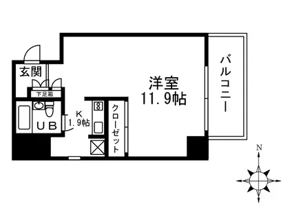 メイソンリー小岩(1K/6階)の間取り写真