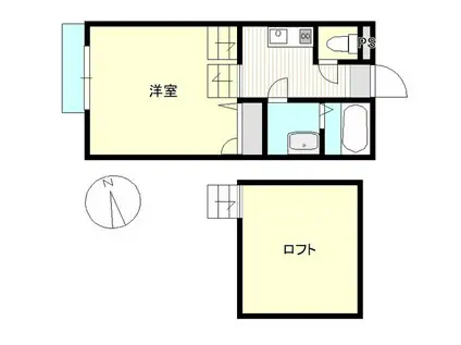 コンフォーレVII番館(1K/2階)の間取り写真