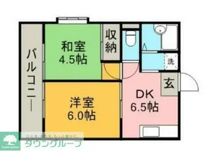 メゾンヤマゴ(2DK/1階)の間取り写真