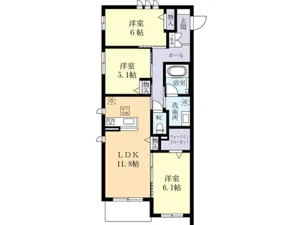 RELEAVITA(3LDK/1階)の間取り写真