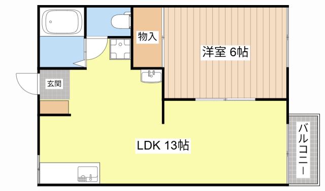 ハイツ岡田(1LDK/1階)の間取り写真
