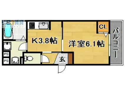 ウインザーパレス(1K/2階)の間取り写真