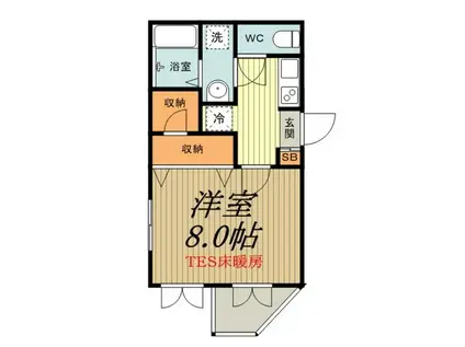 RESIDIA KOKUBUNJI(1K/2階)の間取り写真