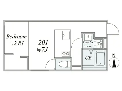 TRIAS148(1LDK/2階)の間取り写真