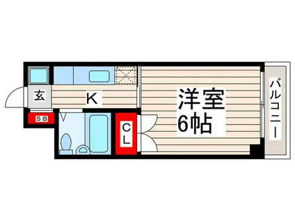 第8頼長ビル(1K/6階)の間取り写真