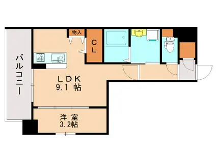 アビターレ吉塚駅前(1LDK/2階)の間取り写真