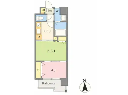 REGARIA KOKURAKITA CENTER PLACE(2K/3階)の間取り写真