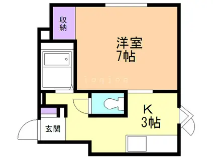 メイユールグランデA(1K/2階)の間取り写真