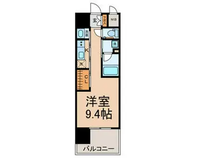 GRAND ESPOIR IZUMI(1K/8階)の間取り写真