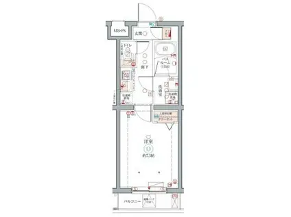 CREVISTA柴又(1K/3階)の間取り写真