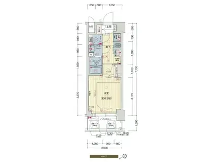 プレサンス OSAKA DOMECITYスクエア(1K/9階)の間取り写真