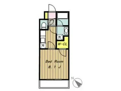 BLOSSOM ブロッサム(1K/2階)の間取り写真