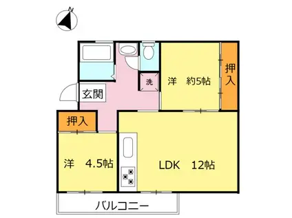 小金原団地6-7街区5号棟(2LDK/3階)の間取り写真