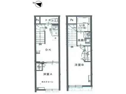 ソルナクレイシア明大前(1LDK/2階)の間取り写真