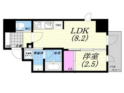 ナットレジデンス(1LDK/4階)の間取り写真