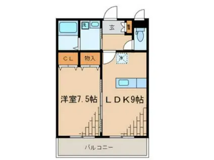 エルミタージュー新川2丁目-(1LDK/3階)の間取り写真