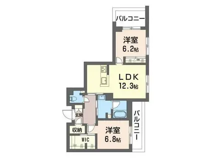 アドミラドール(2LDK/2階)の間取り写真