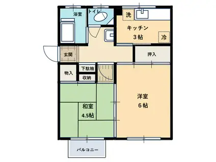 田中マンション(2K/4階)の間取り写真