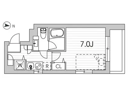 ROSECAFE(1K/2階)の間取り写真