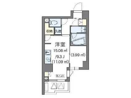 LOVIE銀座東(1K/11階)の間取り写真