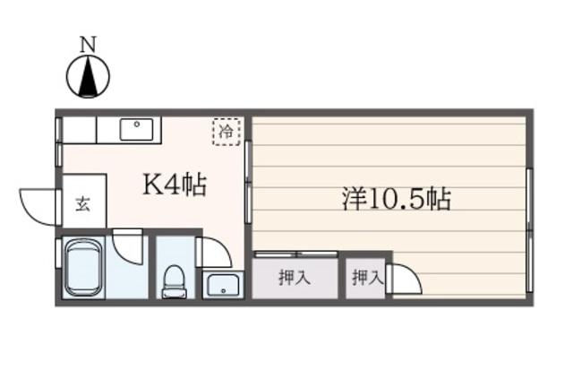 シティハイム 片倉町(1K/2階)の間取り写真