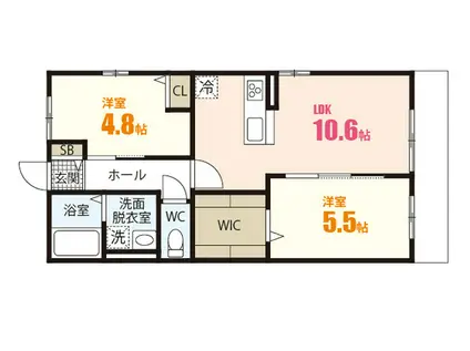 プライムリュクスフラット(2LDK/1階)の間取り写真